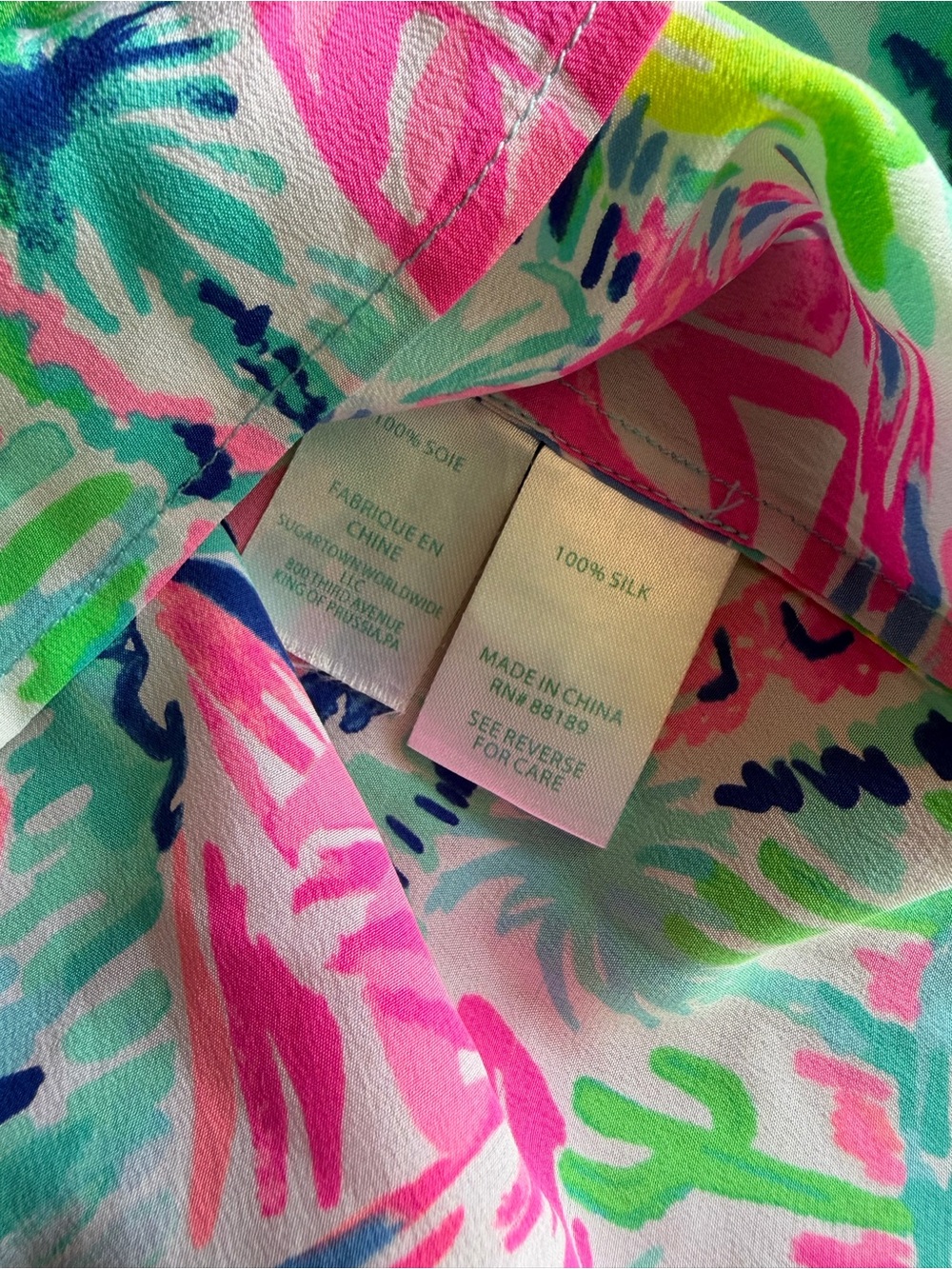 Lilly Pulitzer Elsa 100% Silk Tropical Sailboat Blouse Large Resort Coastal - Picture 4 of 5
